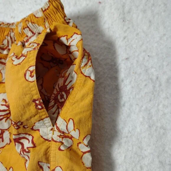 VINTAGE Patagonia Baggies Womens Orange Yellow Hibiscus Floral Print Swim Trunks - Picture 3 of 13